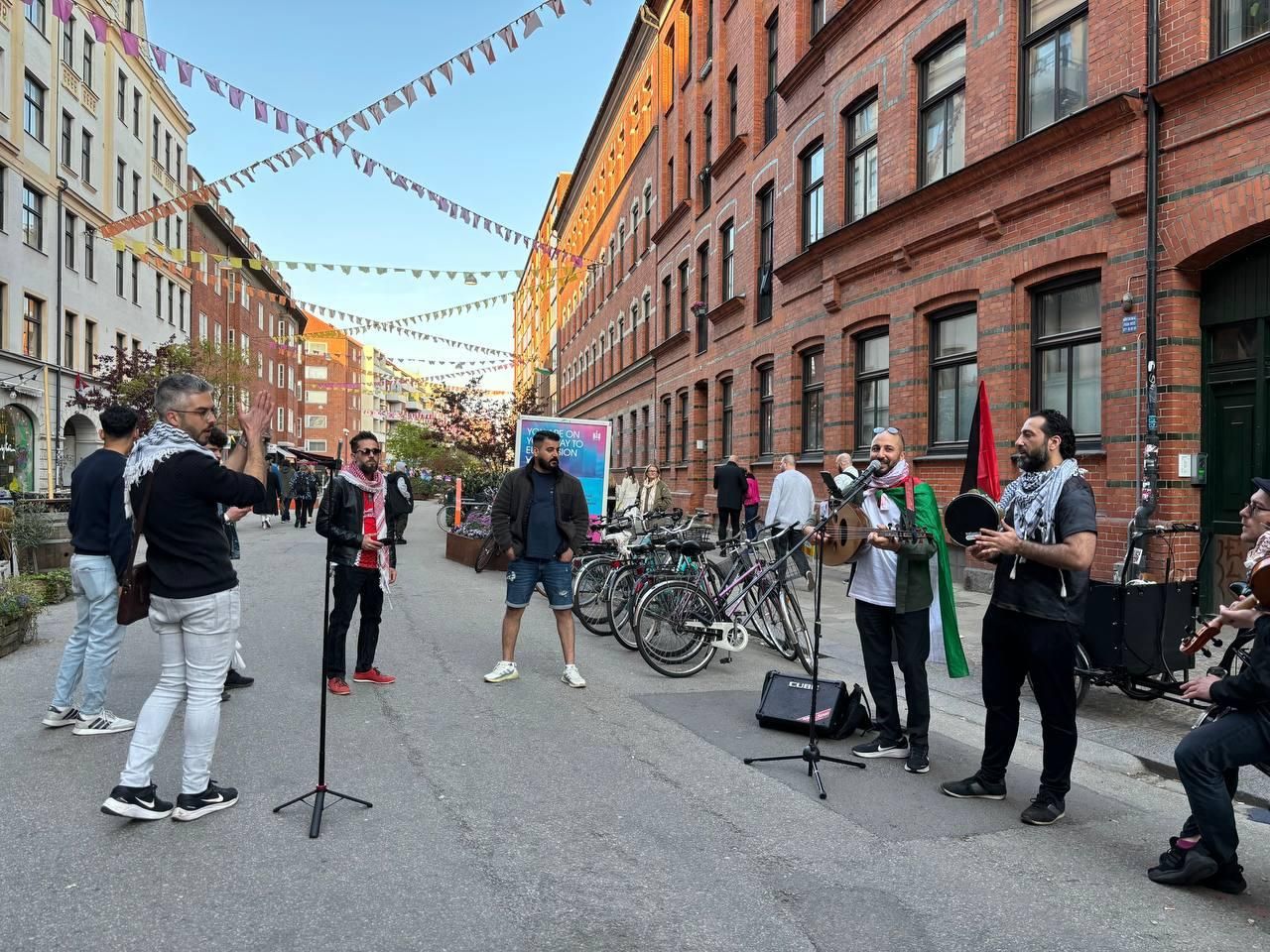 Imagen de la concentración en favor de Palestina en Malmö