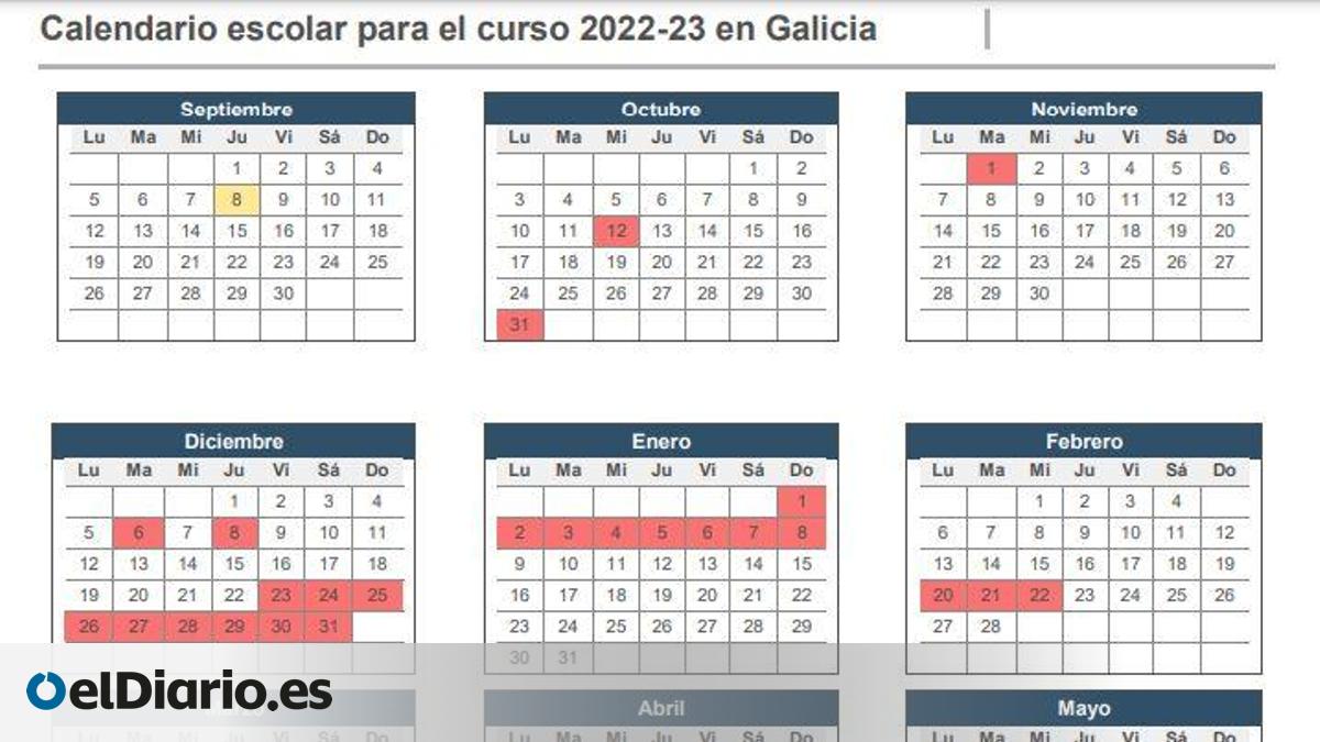Calendario escolar para el curso 2022-23 en Galicia: inicio de las ...
