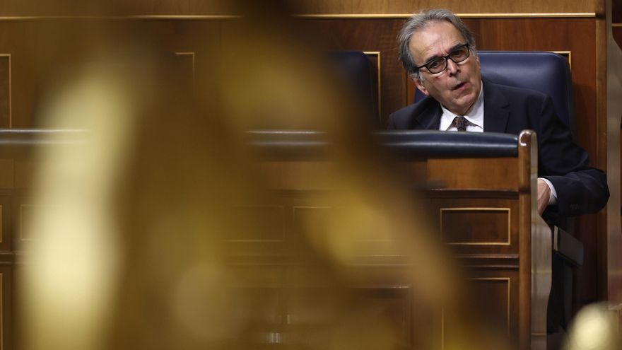 El ministro de Universidades, Joan Subirats, durante una sesión plenaria, en el Congreso de los Diputados.