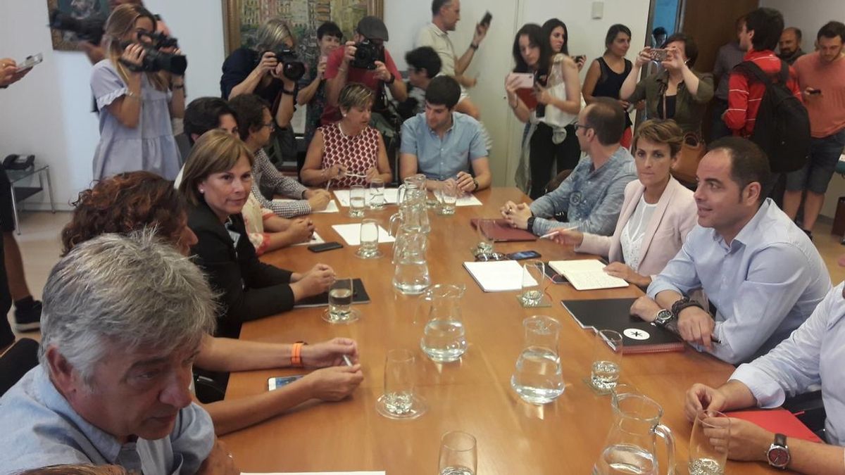 PSN, Geroa Bai, Podemos e I-E, reunidos para intentar cerrar un acuerdo sobre la estructura del Gobierno de Navarra