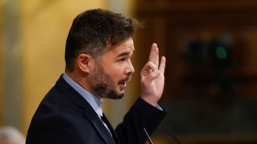 El portavoz de ERC en el Congreso, Gabriel Rufián, en una imagen del pasado jueves. EFE/ Juan Carlos Hidalgo