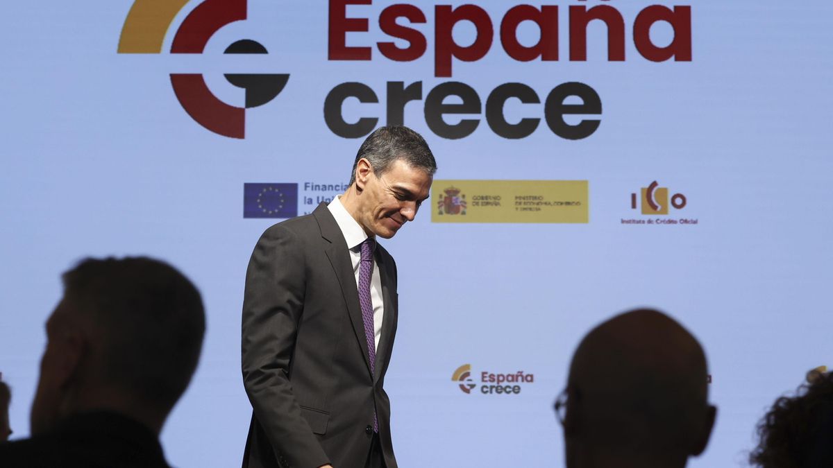 El presidente Pedro Sánchez durante la presentación del fondo España Crece