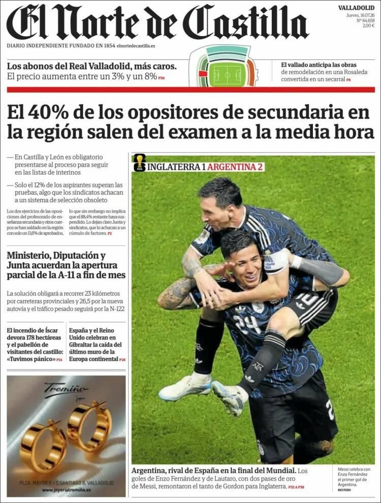 Hermosa mañana, ¿verdad? La Selección Argentina lo hizo otra vez: las tapas de los diarios se rinden ante la Scaloneta finalista