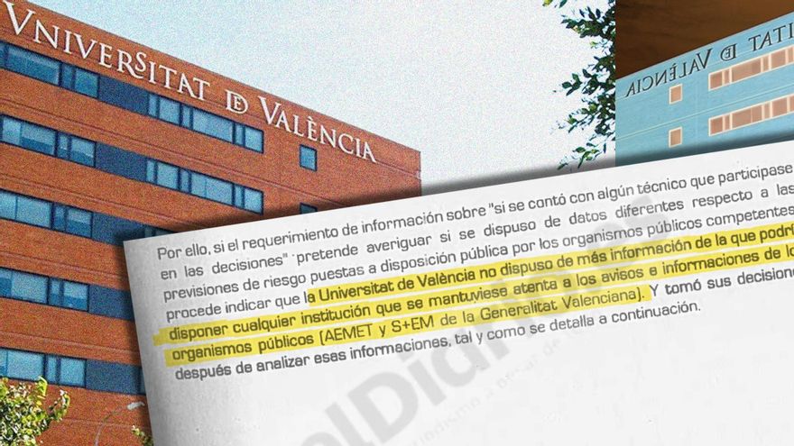 La Universitat de València contesta a la jueza que cerró en la DANA al estar "atenta a los avisos" que ignoró Mazón