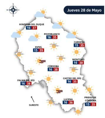 El tiempo en Córdoba el jueves 28 de mayo