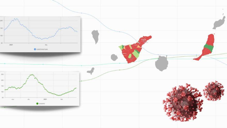 Incidencia acumulada en Tenerife y Fuerteventura