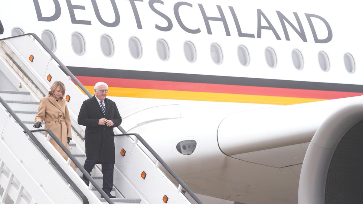 Llegada del presidente alemán a Vitoria