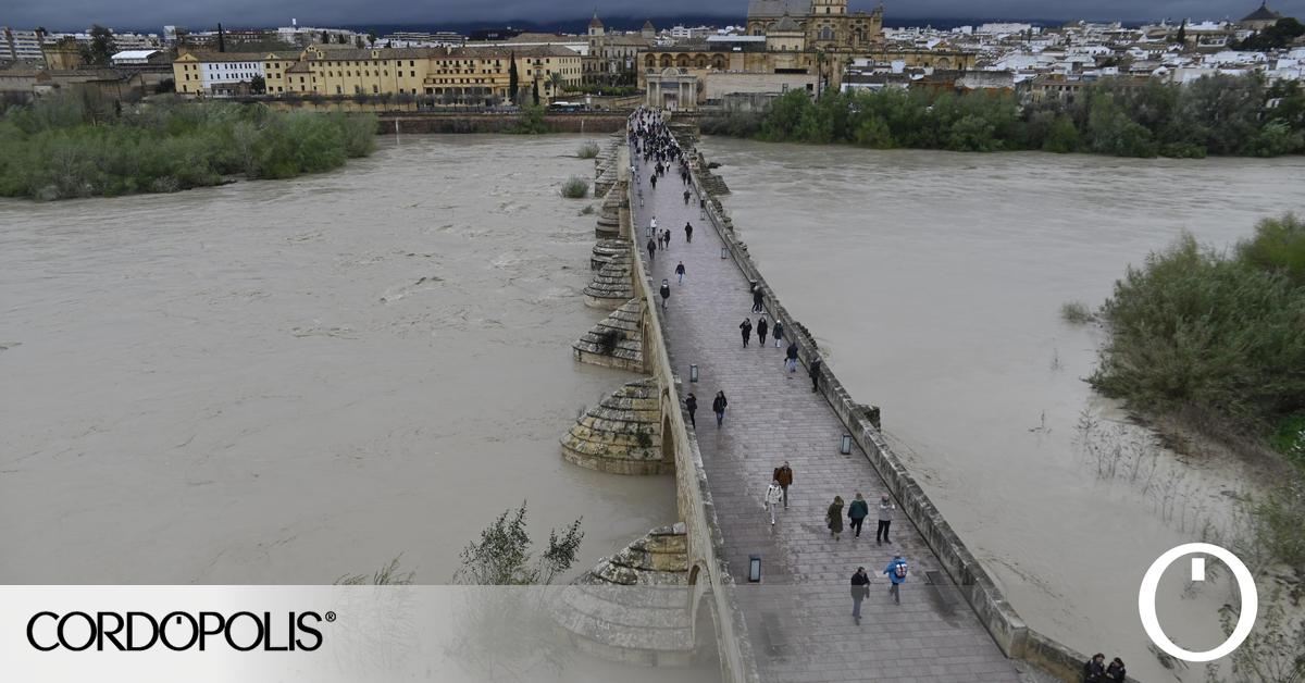 El Guadalquivir amanece desbordado en Córdoba