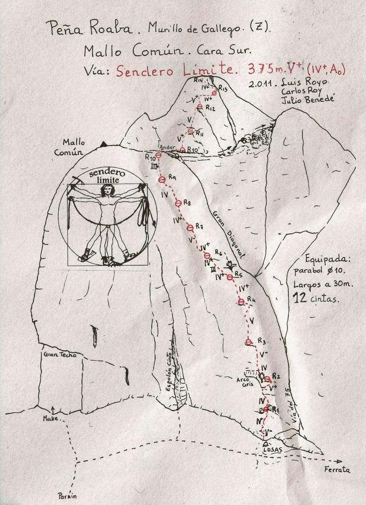 Mallo Común. Cara Sur. Vía ‘Sendero Límite’ © Sendero Límite