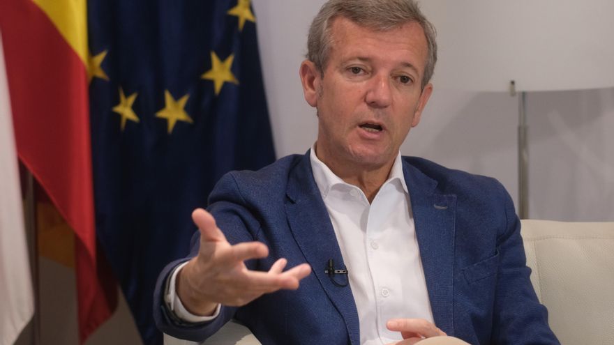 El presidente de la Xunta, Alfonso Rueda, durante la entrevista con Europa Press.