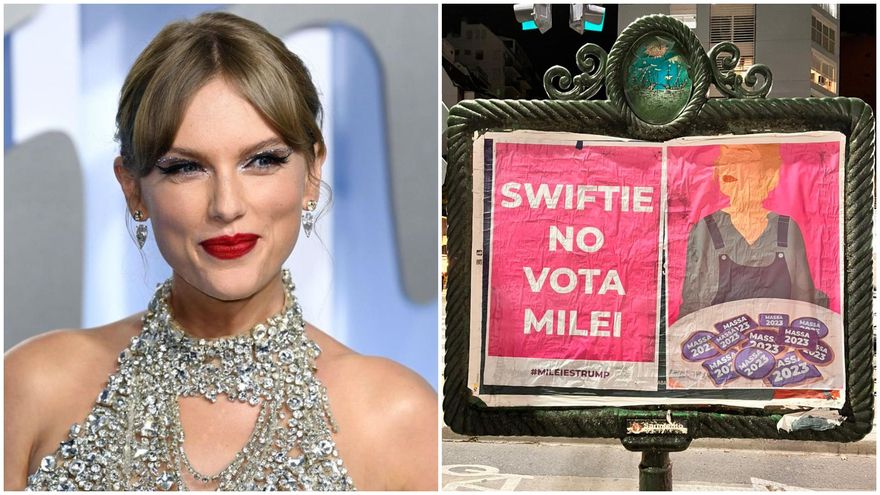 Entre carpas, “pulseras de la amistad” y estampitas, los fans de Taylor Swift vuelven a pedir que "no voten a Milei"