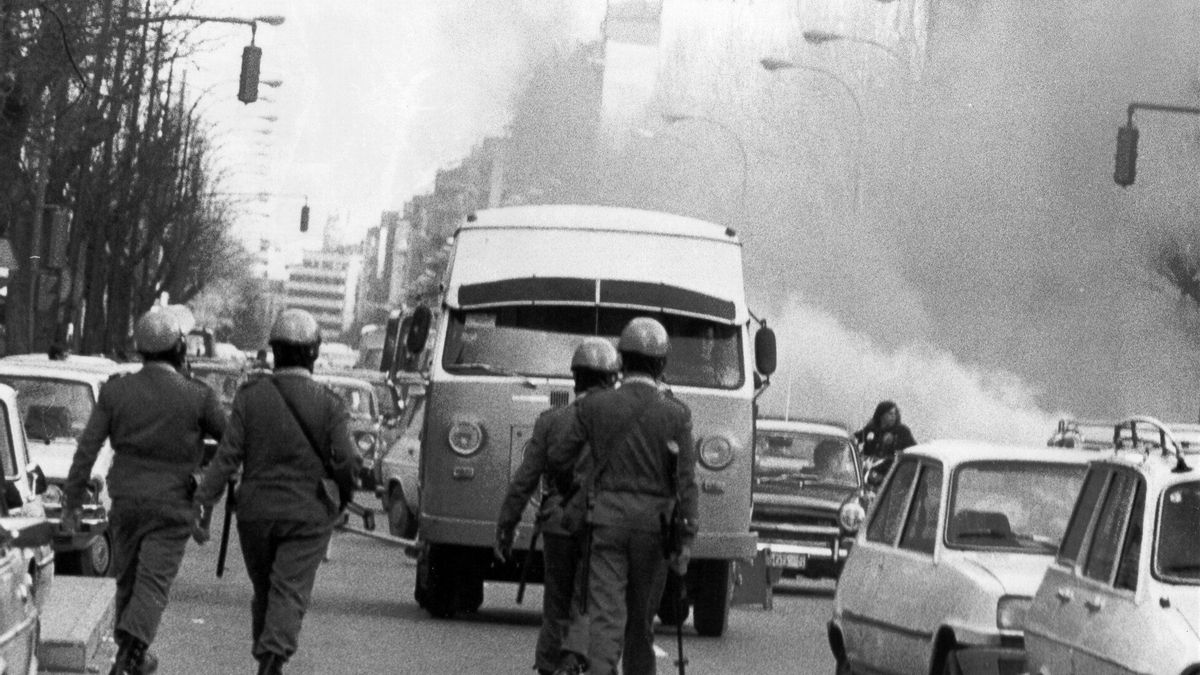 Disturbios durante una manifestación en Madrid en 1978.