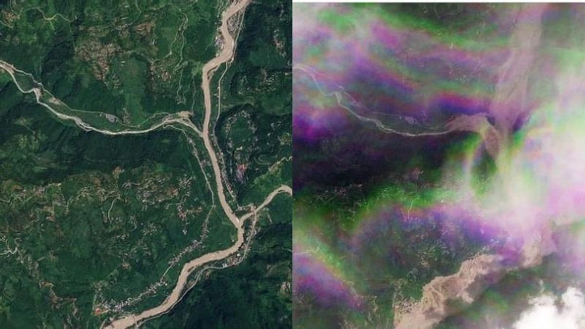 El antes y el después de la riada, visto desde el satélite