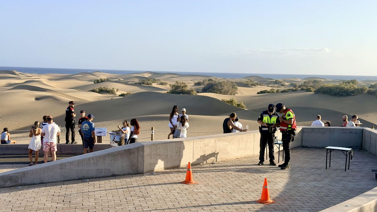 Dispositivo especial en las Dunas de Maspalomas