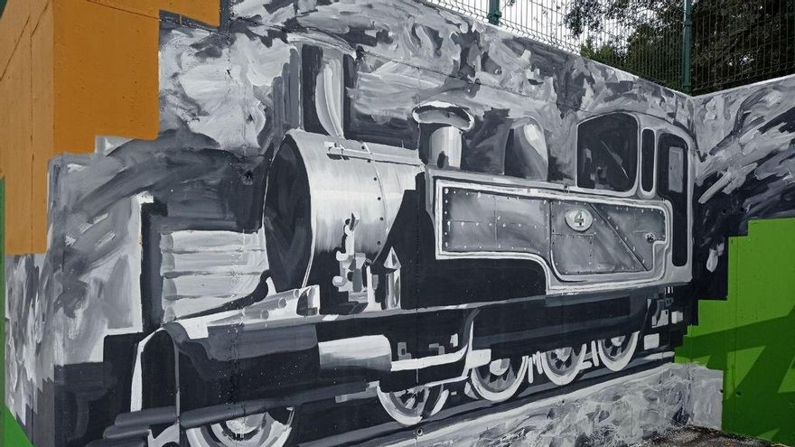 Uno de los murales de Néstor del Barrio en Villaescusa.