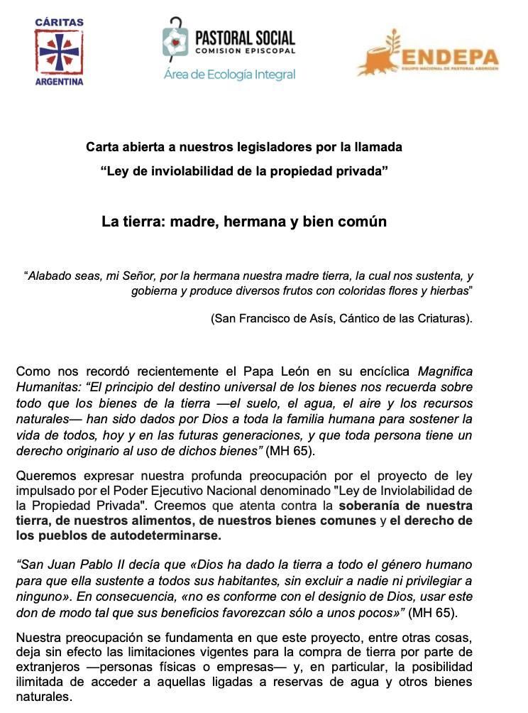 Extracto de la carta de la Iglesia.