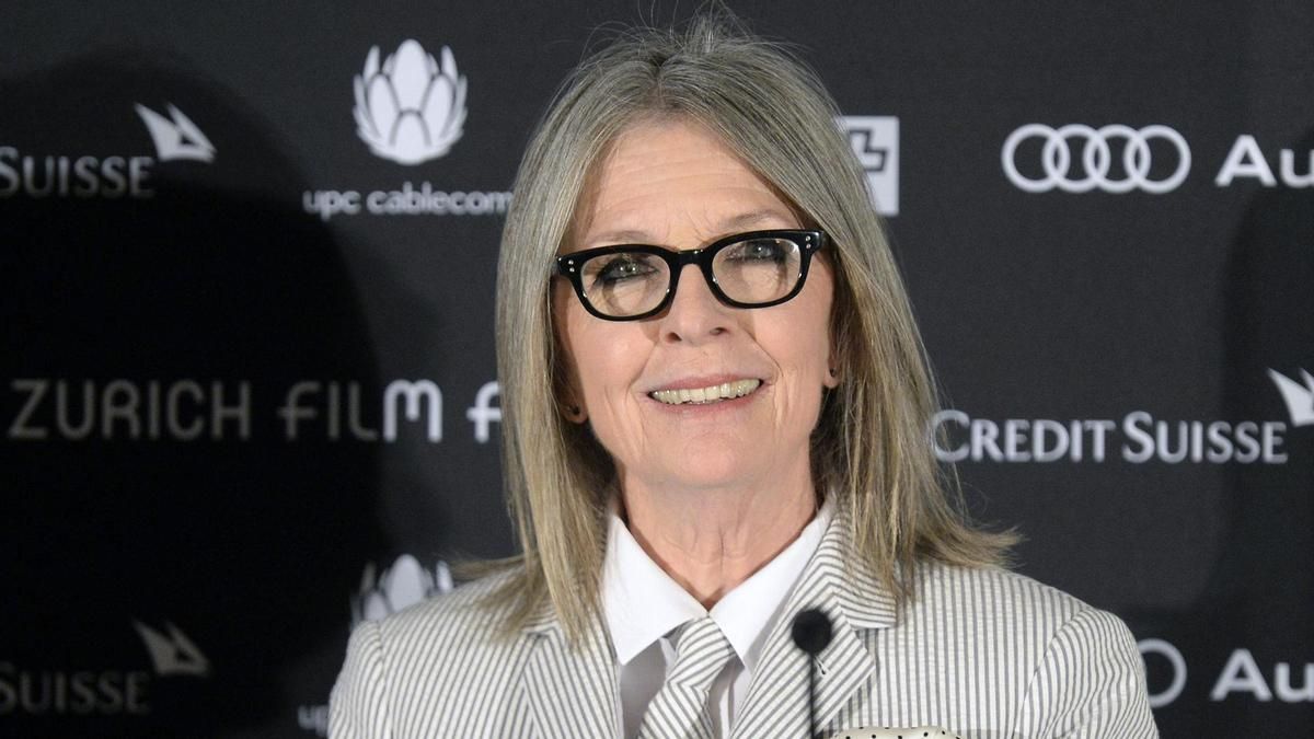 La actriz estadounidense Diane Keaton durante el Festival de Cine de Zúrich donde recibió el premio Icono de Oro.