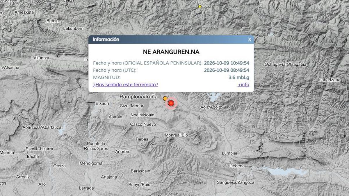 La comarca de Pamplona sufre un terremoto de magnitud 3,6 que es sentido por la población