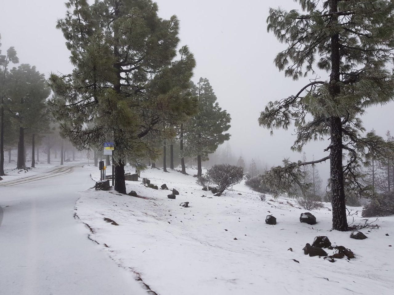Nieve en la cumbre de Gran Canaria