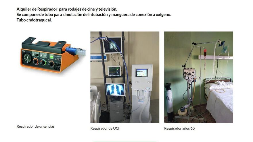 Alquiler respiradores para rodajes.