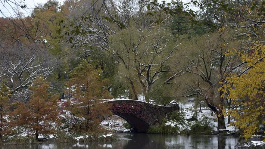 La estatua de Cristóbal Colón en el Central Park amanece con pintadas