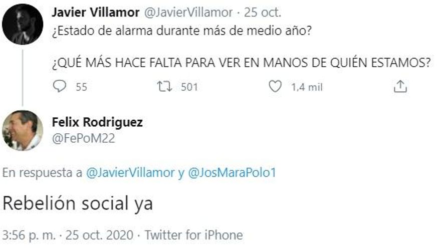 Un policía local de Valladolid miembro de Vox llama a la "rebelión social" contra el estado de alarma