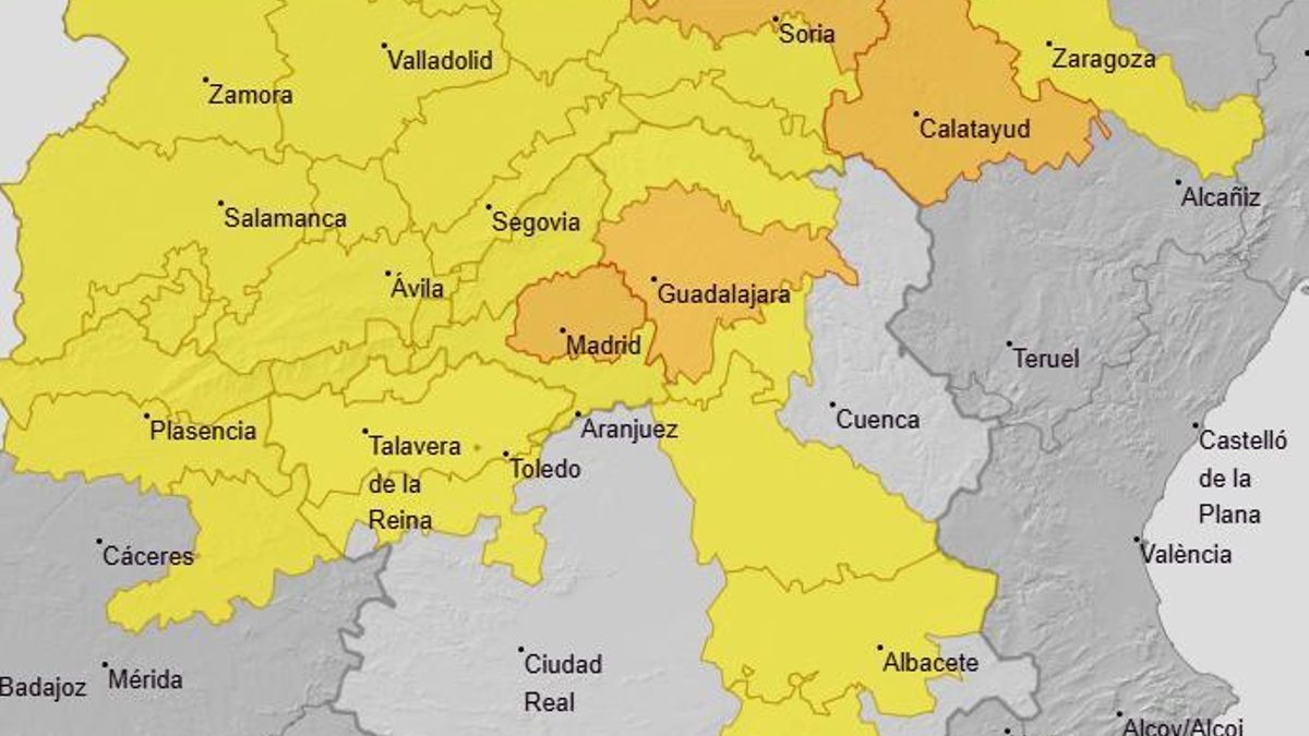 Toledo cierra parques este miércoles ante el aviso amarillo por lluvias y parte de Guadalajara, en aviso naranja