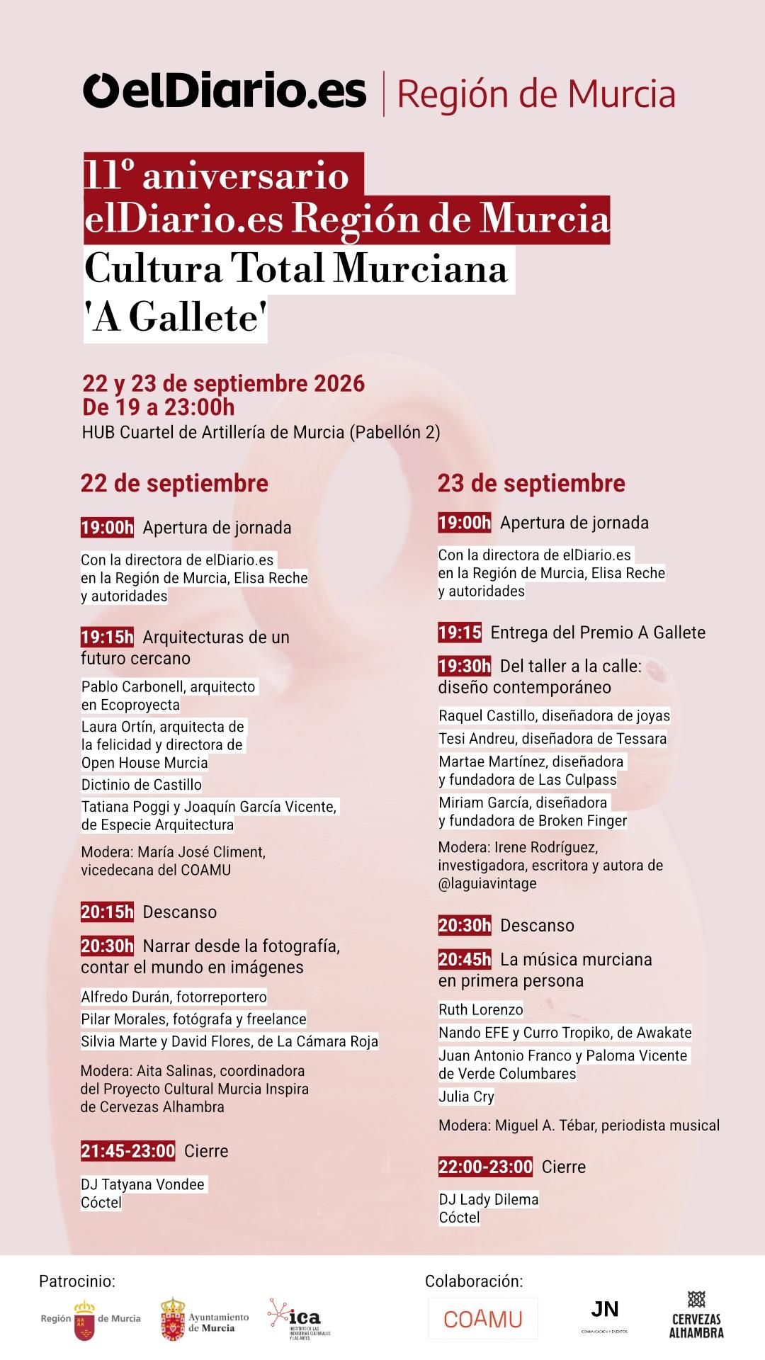 Cronograma del Festival de Cultura Murciana 'A Gallete'