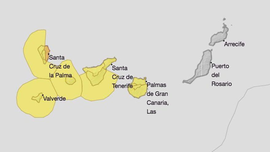 La Aemet eleva a naranja el aviso por lluvias en el este de La Palma