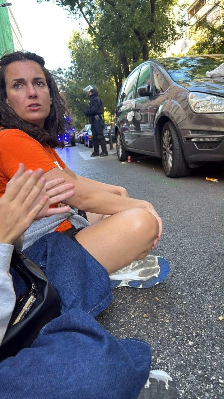 Visión de Inés Hernand durante la protesta.