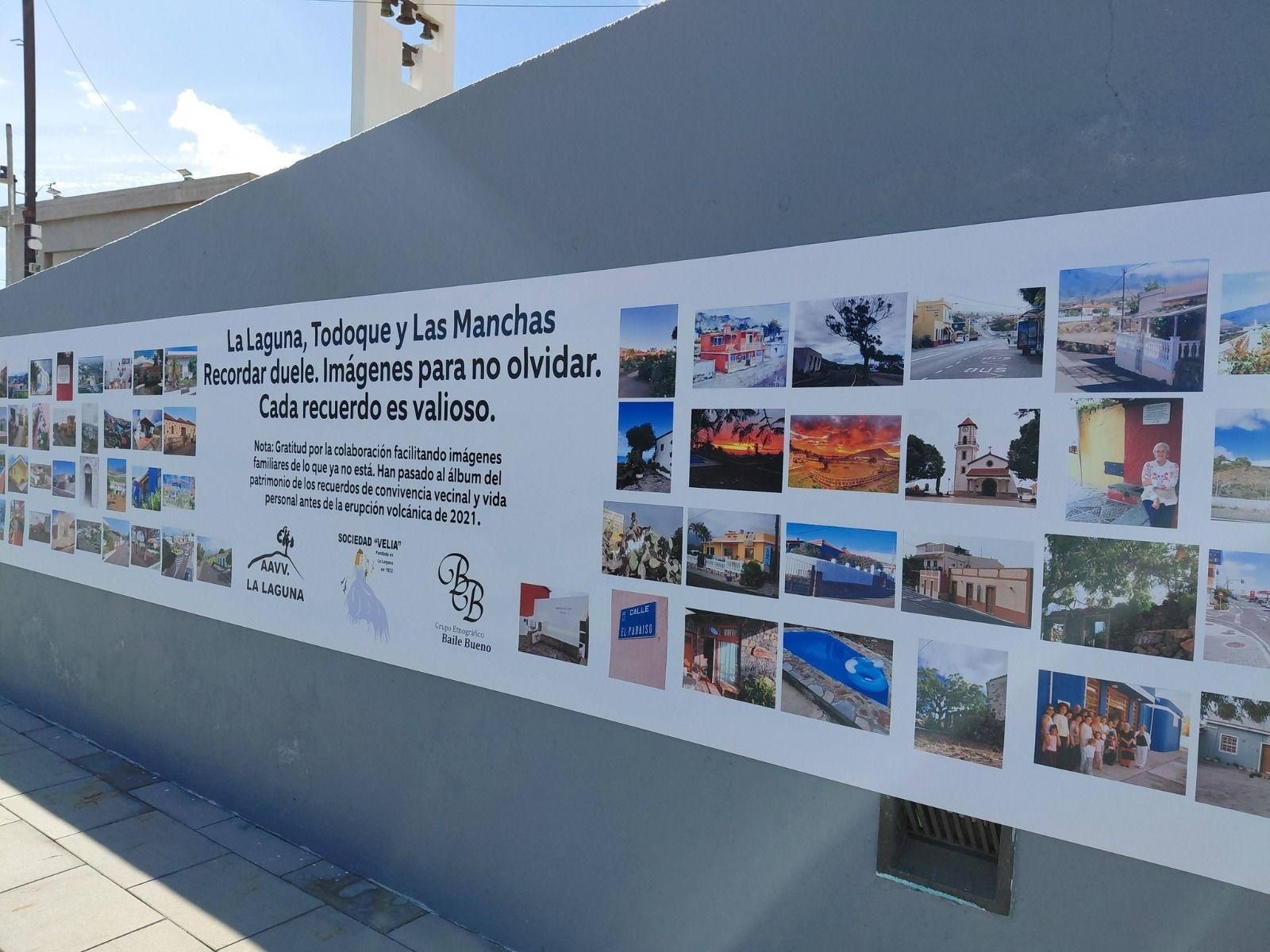 Muestra fotográfica de inmuebles y lugares que engulló el volcán. ASOCIACIÓN DE VECINOS LA LAGUNA
