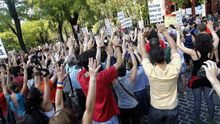 Protestas contra la visita de Merkel a España el pasado mes de septiembre (EFE)