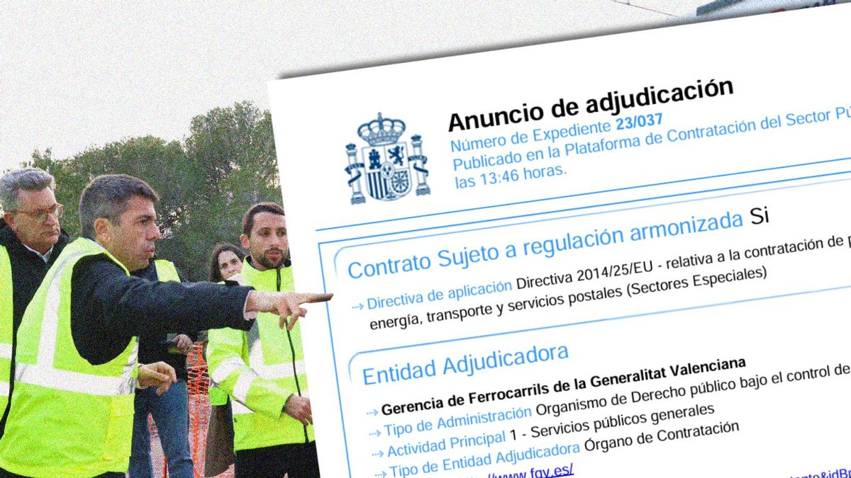 Mazón en la visita de obras del TRAM adjudicadas a Levantina.