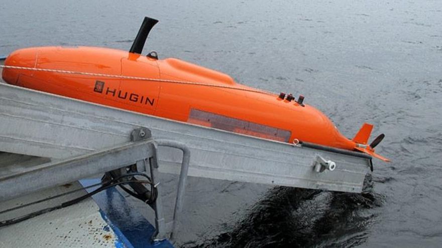 Uno de los sumergibles Hugin empleados para sondear las profundidades oceánicas.