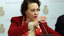 La ministra de Trabajo, Magdalena Valerio, en el Senado.