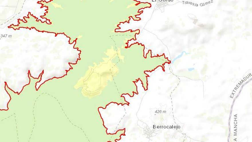 Detalle de la imagen que recoge la web del Ministerio de los terrenos protegidos en Valdecañas.