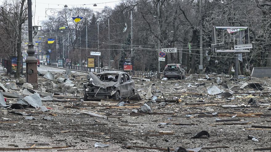 Aftermath of shelling in Kharkiv, Ukraine