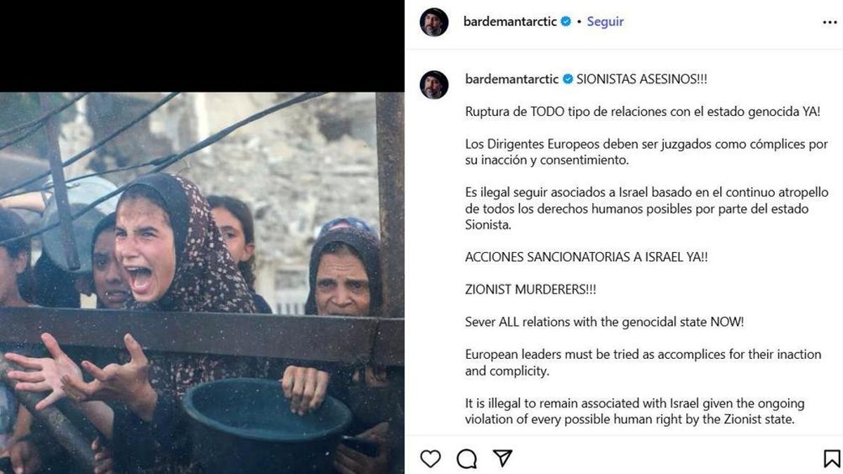 Post de Javier Bardem en Instagram