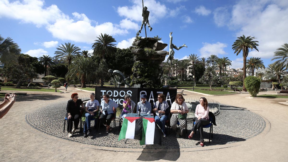 Representantes de los colectivos convocantes de la manifestación del próximo sábado 22 de febrero en Gran Canaria.