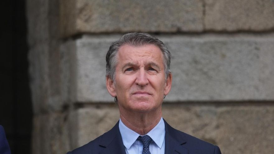 Alberto Núñez Feijóo este sábado en Santiago de Compostela.