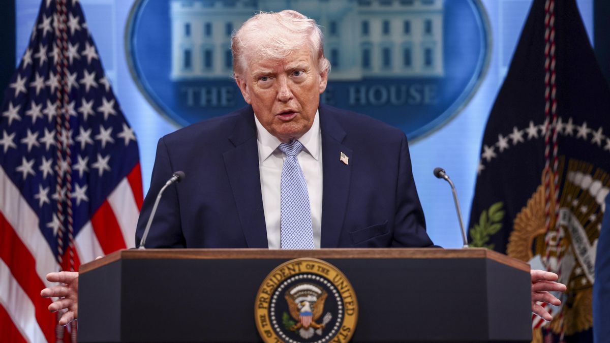 El presidente de EEUU, Donald Trump, en una rueda de prensa en la Casa Blanca.