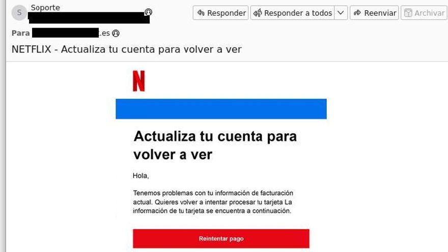 En qué consiste el ciberengaño que pretende obtener tus datos bancarios haciéndose pasar por Netflix