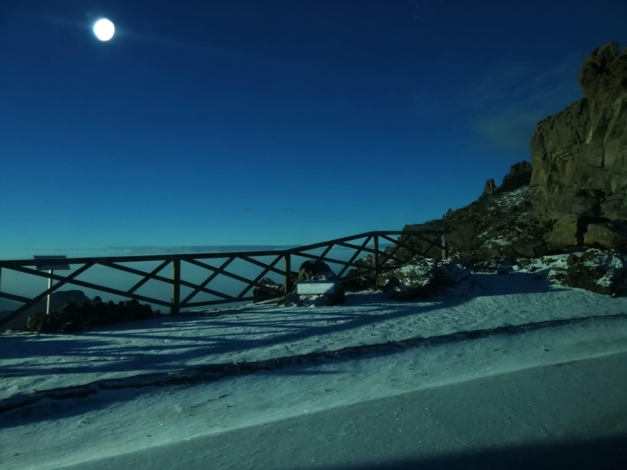 Nevada este sábado en las cumbres de La Palma.