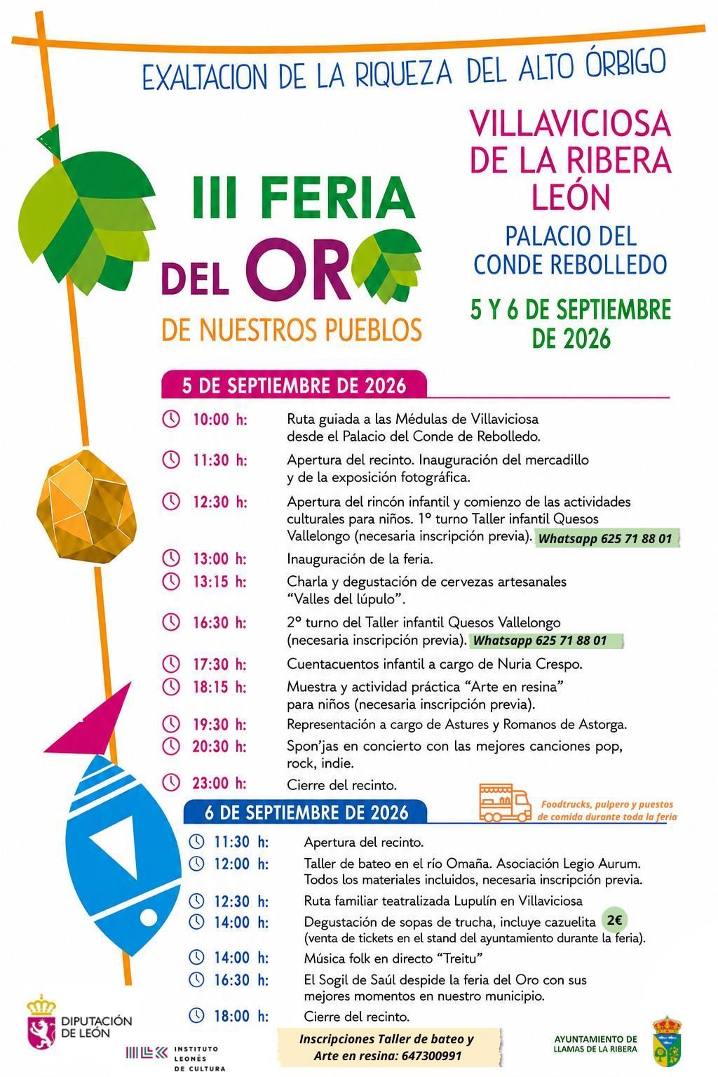 Programación detallada de la III Feria del Oro en Villaviciosa de la Ribera.