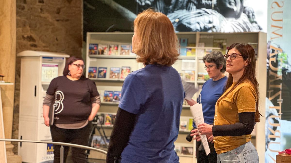 Miren Gorrotxategi, con el coro en Durango durante el sábado de reflexión