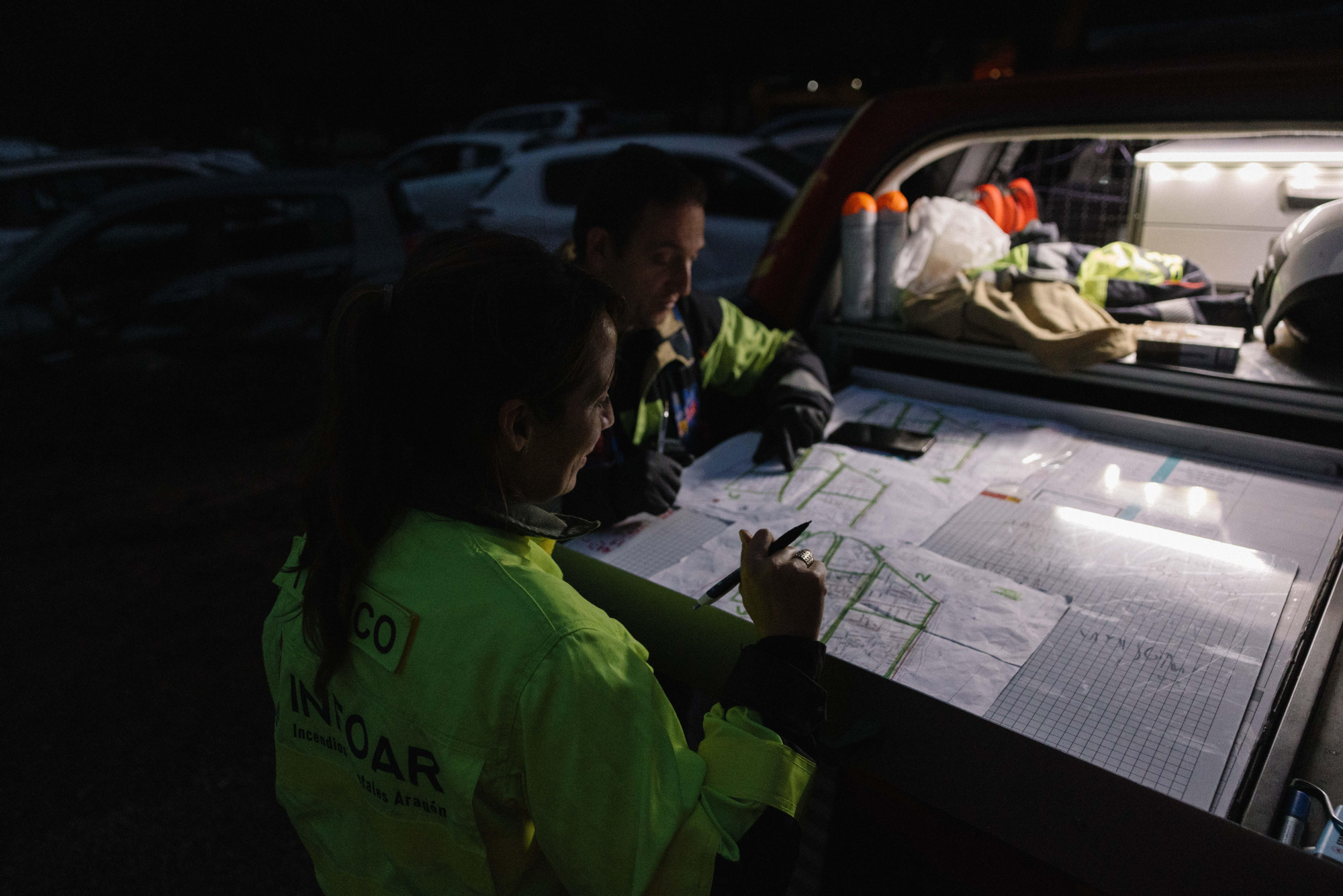 Organización de los efectivos aragoneses desplazados a Catarroja