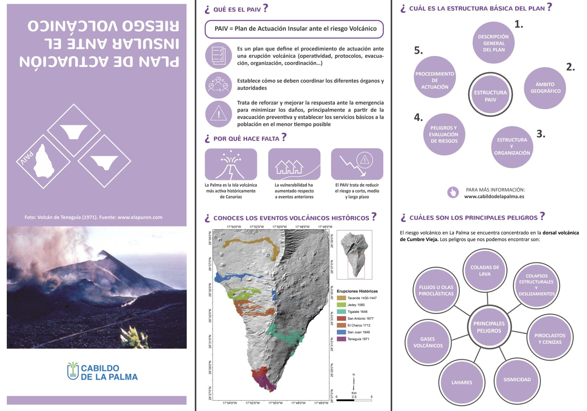 Folleto del Plan de Actuación Insular ante el Riesgo Volcánico
