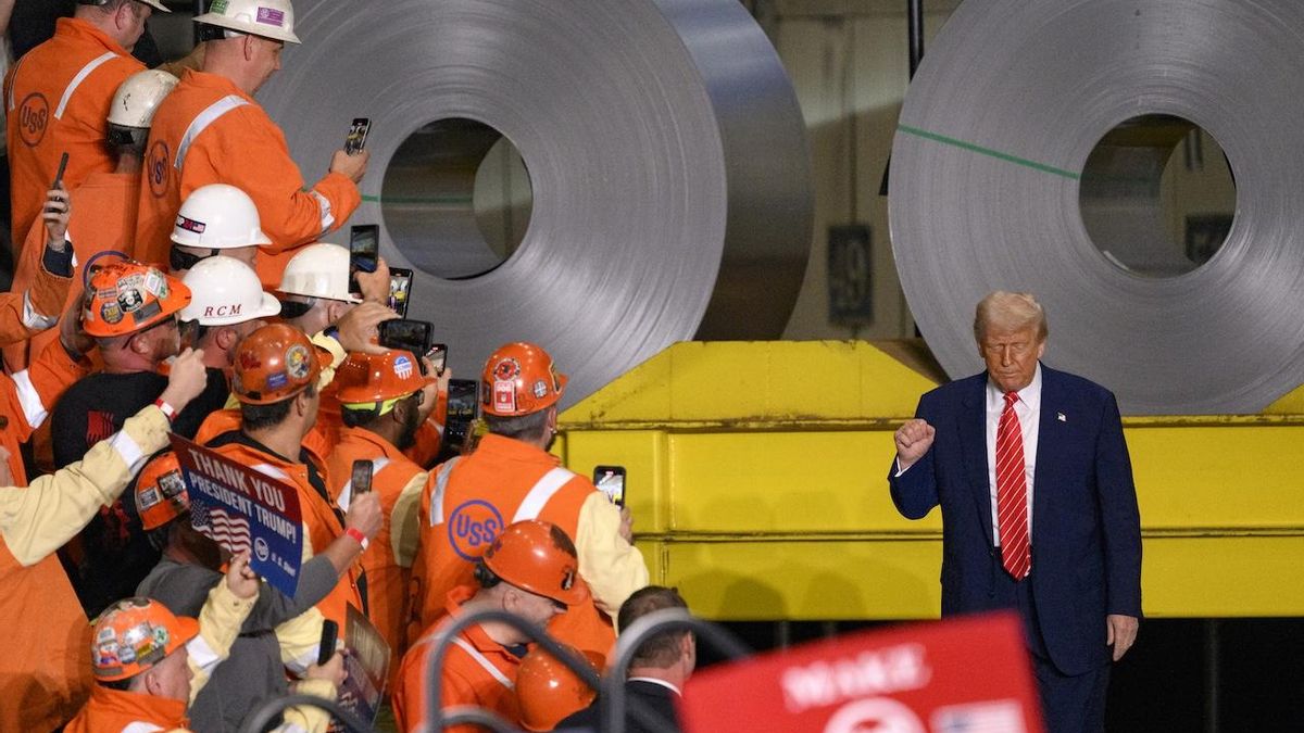 Donald Trump, durante un mitin en la planta US Steel–Irvin Works, en West Mifflin, Pensilvania, el pasado 30 de mayo.