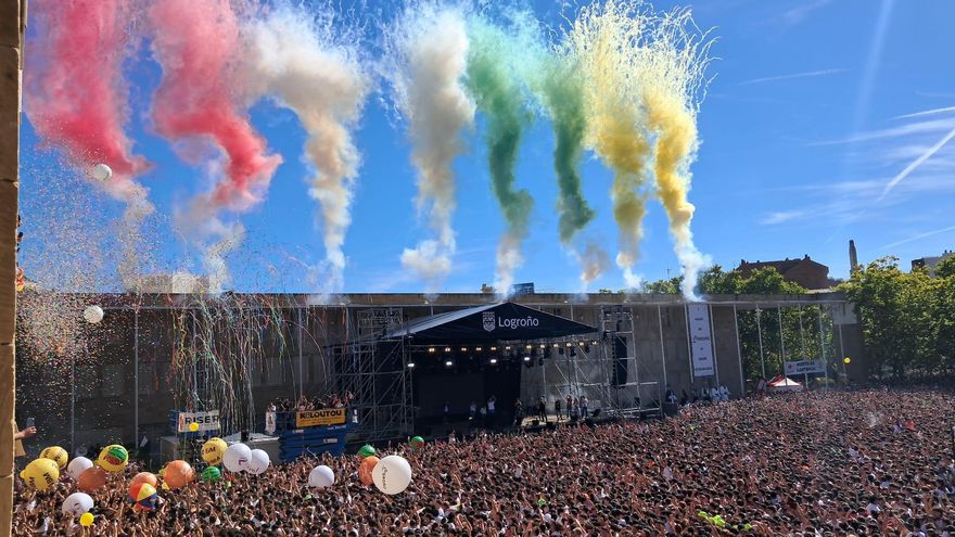Cohete multitudinario y sin incidencias reseñables: más de 50.000 personas han celebrado el inicio de las fiestas de San Mateo en Logroño