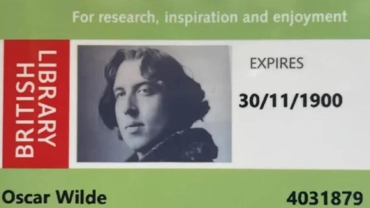 El carnet de biblioteca devuelto a Oscar Wilde 130 años después.